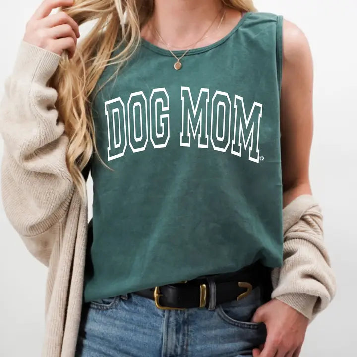 Arched Collegiate Dog Mom Tank Top