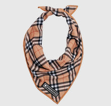 Load image into Gallery viewer, Tan Plaid Bandana
