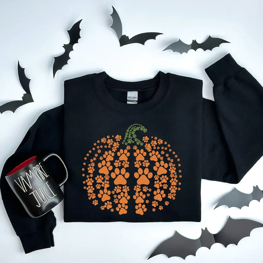 Pumpkin Paw Print Crewneck