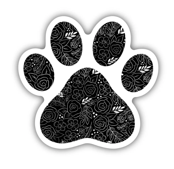 Black Floral Paw