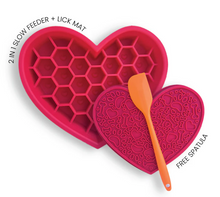 Load image into Gallery viewer, 2-in-1 Heart Slow Feeder &amp; Lick Mat
