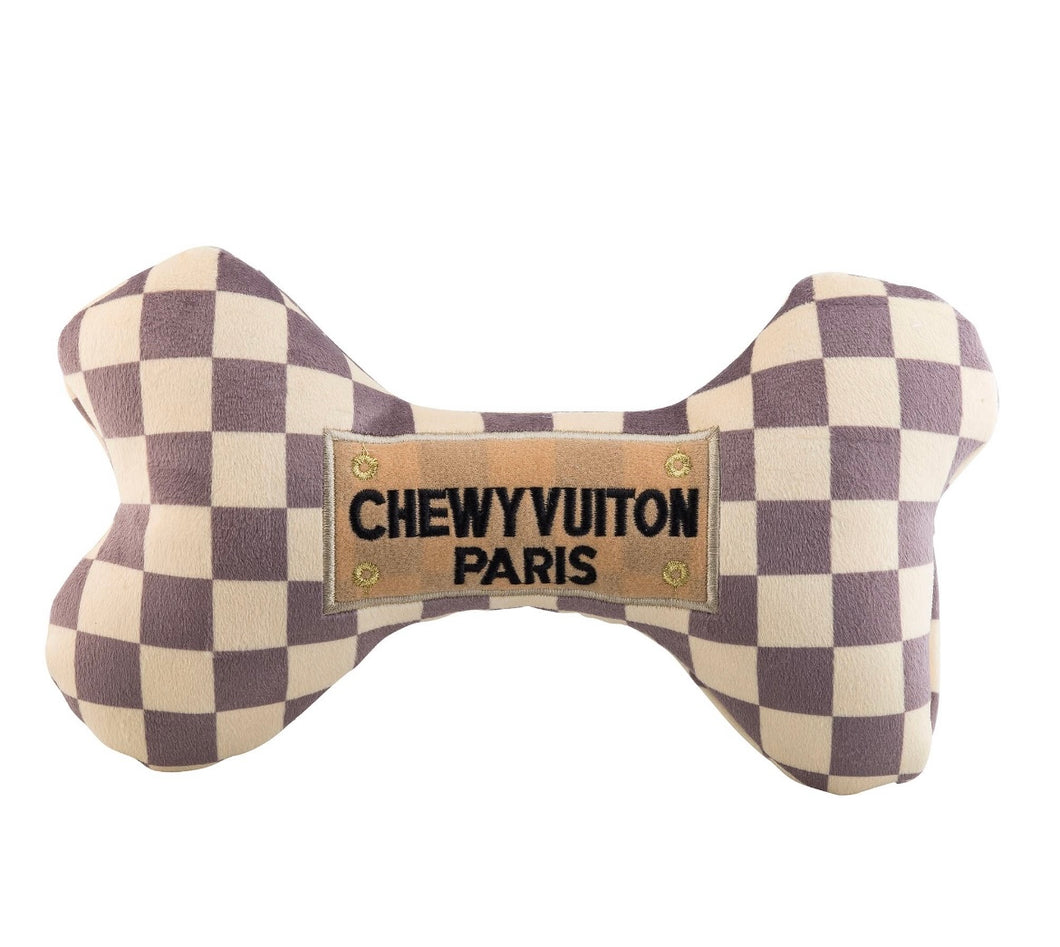 Checkered Chewy V Plush Bone